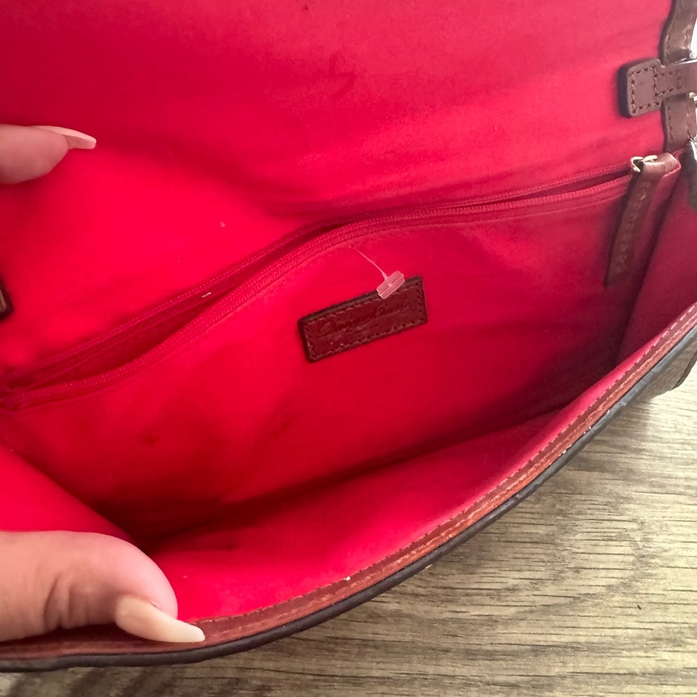 Dooney & Bourke Brown Clutch with Luxurious Textured Design - Picture 3 of 3